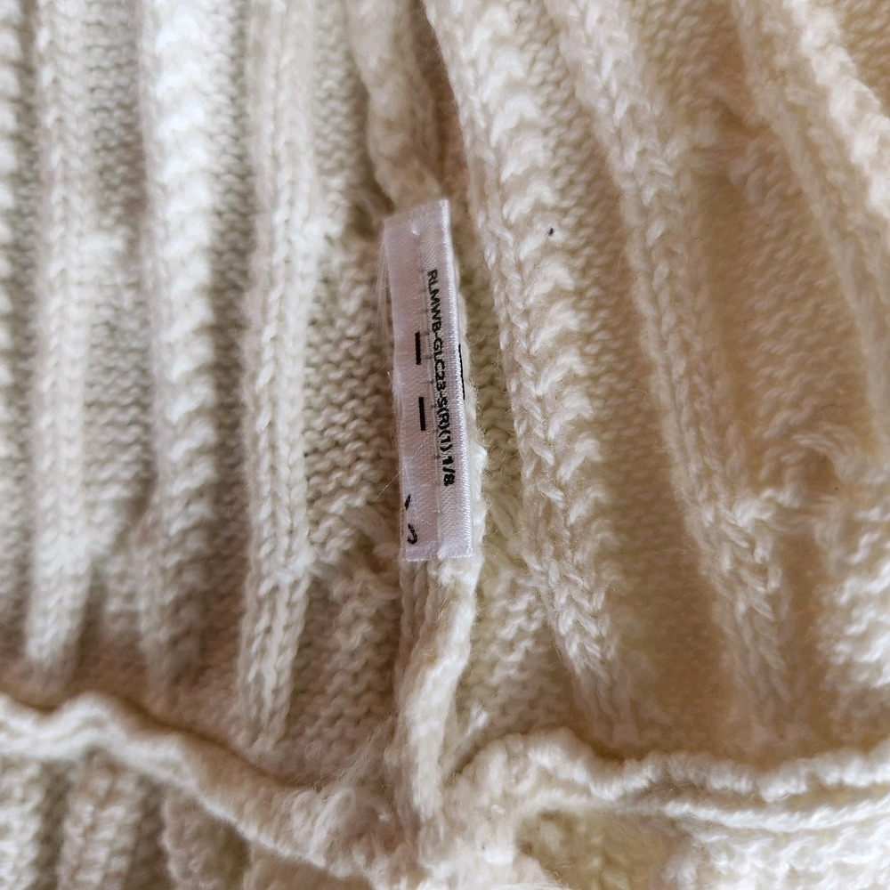 Ralph Lauren Cardigan Sweater Toddler Girl 24M Ivory Cable Knit Peplum Pink Pony - Picture 9 of 9